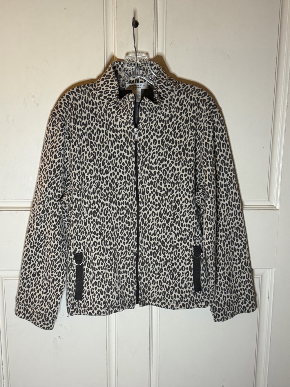 RAFAEL Leopard Print Bomber Jacket - Beige & Black